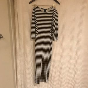 Women’s Trafaluc Midi Blue/white stripe dress